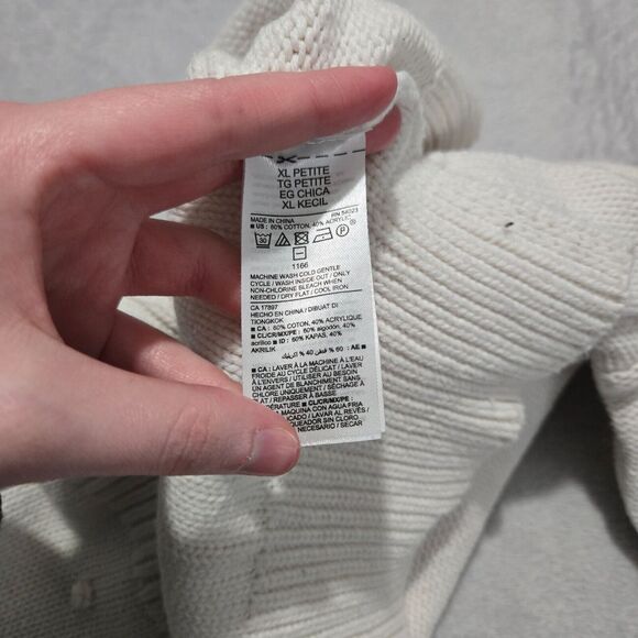 Old Navy Womens Bobble Tight Knit Polka Dot Ivory Sweater Size XLP Coquette - Picture 4 of 5